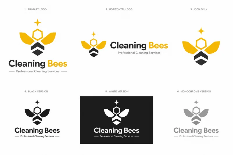 Cleaning Bees logo suite