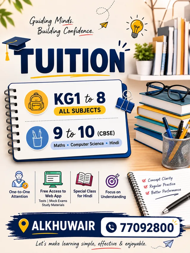 Tuition classes social media post